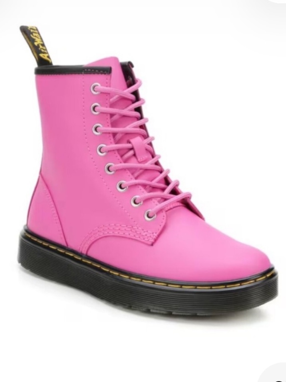 Dr. Martens Zavala Pink Lace-Up Combat Boots - Picture 2 of 11